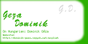 geza dominik business card