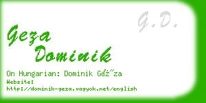 geza dominik business card